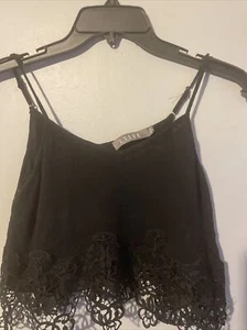 Damen Essue schwarz Spitze Crop Top Größe Small - Bild 1 von 8