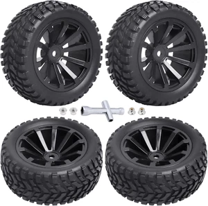 Rowiz 4 X Off-Road Wheels 12MM Hex Tires Crossing Tyre for RC 1:16 Cars Black - Picture 1 of 12