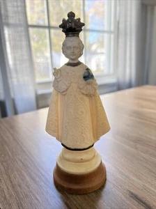 Vintage Miniature Jesus Statue Infant of Prague Santo Nino Statue  Italy 6.5” - Bild 1 von 13