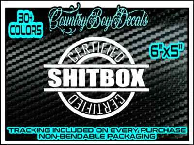 CERTIFIED SHITBOX Vinyl Decal Sticker Diesel Truck JDM Car Turbo Boost Junkyard - Image 1 of 3