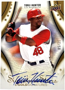 2009 Upper Deck Signature Stars - Torii Hunter - Gold Auto /25 - Angels Twins - Picture 1 of 2