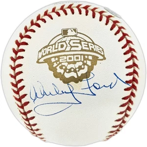Whitey Ford Signed Official 2001 WS Logo MLB Baseball Yankees MLB & Steiner Holo - Picture 1 of 6