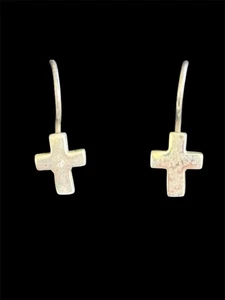 Sterling Silver Silpada W0330 Primitive Petite Cross Dangle Earrings 925 - Picture 1 of 3