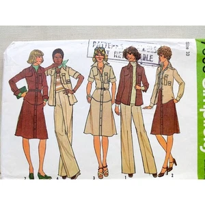 70s Women's Shirt Jacket, Skirt Pants Separates Pattern, Sz 10 Simplicity 7603 - Picture 1 of 6