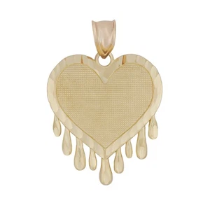 Colgante corazón DC goteando oro 10k - Imagen 1 de 9