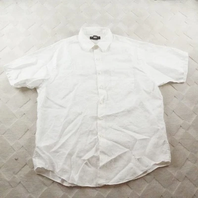 Brooks Brothers Irish Linen Shirt Mens Extra Large Solid White Button Up S/S - Image 1 of 4