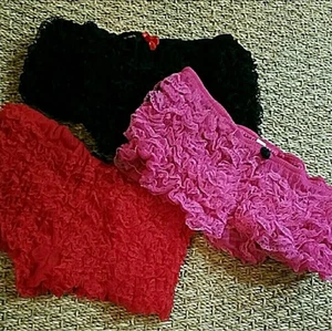 New Lace Ruffle Rumba Boy Short Panties BLACK w/Red Bow - Picture 1 of 1