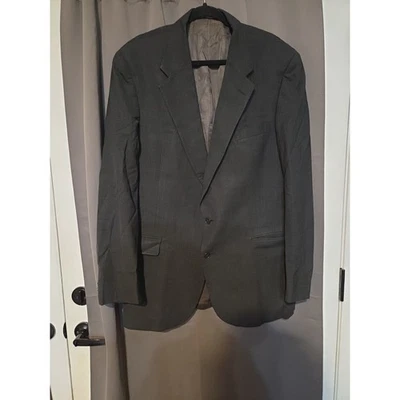 Botany 500 Couture Black Two Button Blazer. Men's 46L Solid Sport Coat, Wool - Image 1 of 4