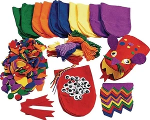 Colorations Felt Imaginary Hand Puppet Craft Kit for Kids Dramatic Play Makes 12 - Picture 1 of 6