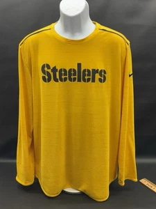 Camisa Nike Pittsburgh Steelers NFL Onfield Manga Larga Talla XL Amarilla Dri Fit - Imagen 1 de 5