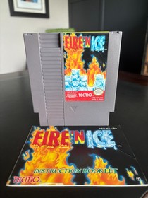 Fire 'N Ice Nintendo NES Video Game Pak Cartridge + Manual