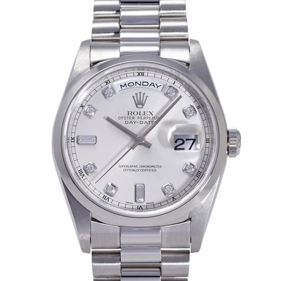 Rolex Day-date 36 18206A Silver/8PD/2PB Dial - Image 1 of 4