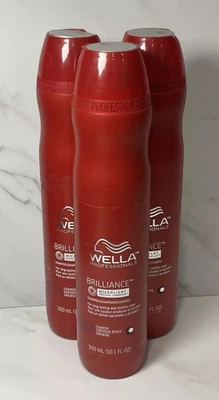 3 X WELLA BRILLIANCE SHAMPOO COARSE HAIR 10.1 OZ EACH NEW - Image 1 of 2