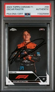 OSCAR PIASTRI SIGNED F1 TOPPS CHROME 2023 ROOKIE TRADING CARD PSA AUTHENTIC - Picture 1 of 2
