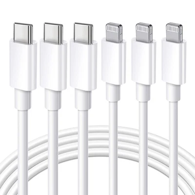 Ximytec [MFi Certified] USB C to Lightning Cable 3Pack 10FT iPhone Fast Charger - Image 1 of 4