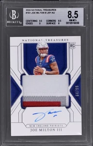 2024 National Treasures Joe Milton III TRUE RPA AUTO /99 BGS 8.5 Rookie 3 Color  - Bild 1 von 2