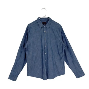 Untuckit Shirt Large Mens Gravner Regular Fit Long Sleeve Chambray  100% Cotton - Picture 1 of 10