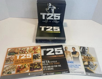 FOCUS T25 Alpha + Beta Get It Done Workout 10 Disc DVD Set Beachbody Beta Is New - Image 1 of 4