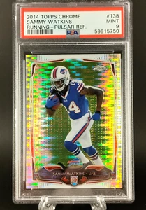 2014 Topps Chrome Sammy Watkins Running Pulsar Refractor Rookie PSA 9 - Picture 1 of 2