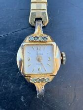Vintage CATENA 17 Jewel HERNA Ladies Women's wristwatch WATCH Rhinestone gold