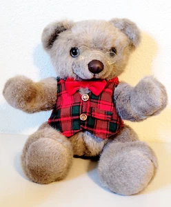 Vintage Applause Grandpa Teddy Bear Red Vest Glasses Jointed Stuffed Plush 16" - Picture 1 of 5