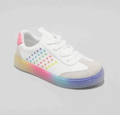 Tenis con cordones Kira Rainbow Star Print para niñas blancas - Cat & Jack - TALLA 5 Foto 1 de 4
