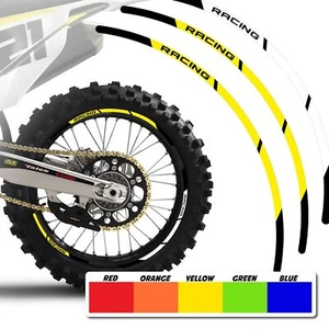 Yellow 21 in. 18" Dirt Bike Decal Rim Sticker P04 For Kawasaki KX 450X 21 22 23 - Picture 1 of 7