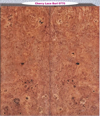 Excepcional cuchillo burl de encaje cereza ESTABILIZADO #0770, 5 3/4 x 2 9/16 x 3/8 Foto 1 de 4