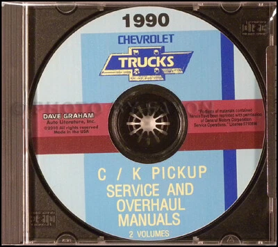 1990 Chevy Ck Camioneta Revisión Y Tienda Manuales On CD Servicio Chevrolet - Imagen 1 de 3