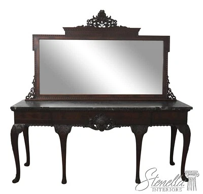 F65947EC: Consola y espejo antiguos de mármol caoba georgiana del siglo XIX	 Foto 1 de 4