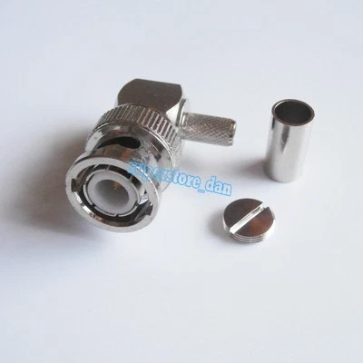 BNC male plug Right Angle crimp For RG8X RG-8X LMR240 cable RF Connector  - Image 1 of 4