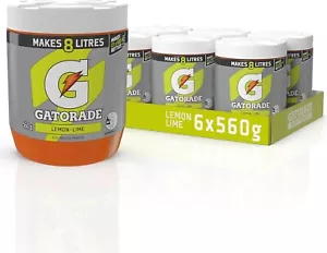 6 x 560g Gatorade Powder Lemon Lime Electrolyte Powder Exercise Sports Drinks - Picture 1 of 20