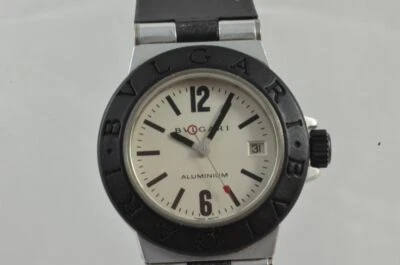 Reloj Bulgari Aluminio Cuarzo Mujer 29mm AL29TA De Colección Raro con Banda Goma Foto 1 de 4