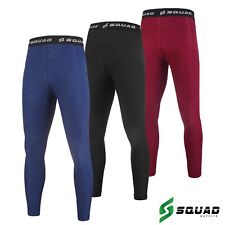 Squad Mens Compression Tight Pants with Pocket Gym Running Yoga Workout Leggings