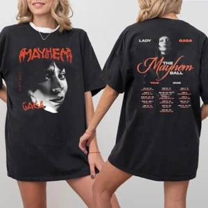 Lady Gaga Mayhem Ball Tour 2025 T Shirt Gift Unisex Fan Made S-5XL - Picture 1 of 5