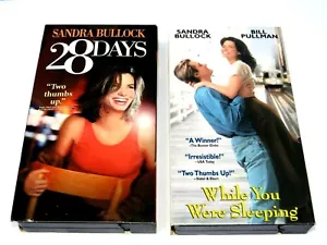Lot of 2 VHS Movies 28 DAYS / WHILE YOU WERE SLEEPING Sandra Bullock Collection - Picture 1 of 2