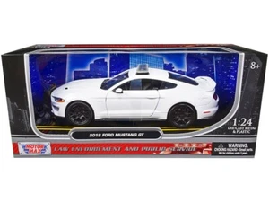 1/24 MotorMax 2018 Ford Mustang GT & LightBar Police Car Unmarked White 76979 - Picture 1 of 2