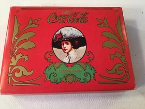 Vintage Coca Cola Spielkarten in Dose mit viktorianischer Dame, 2 Decks versiegelt - Bild 1 von 7
