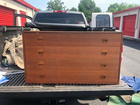 Vintage Danish Modern Cado Wall Unit Cabinet with 4 Drawers  Unit  InvSt Cover