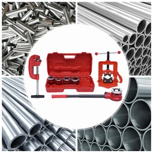 Ratchet Type Pipe Threader w/Set 5 Dies 1/2" UP TO 2" Pipe Cutter Plumbing Tool - Picture 1 of 17