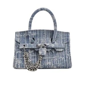 Denim Blue Crossbody Bag Retro Denim Style Women's Bag - Picture 1 of 15