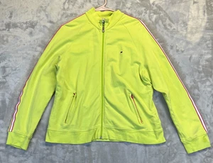 Tommy Hilfiger Chaqueta de Pista Para Mujer XL Verde Neón Bolsillos Informal De Colección Y2K - Imagen 1 de 15