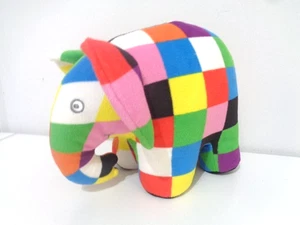 Juguete de peluche suave Elmer the Patchwork Elephant de 8 pulgadas de largo - Imagen 1 de 4