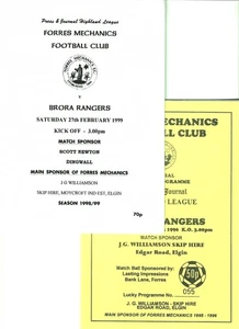 95/96 & 98/99 FORRES MECHANICS V BRORA RANGERS(BOTH HIGHLAND LEAGUE) - Picture 1 of 1