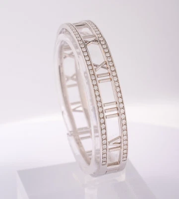 Pulsera Tiffany & Co. ATLAS Oro Blanco 18k y Diamantes - Caja y Tiffany Foto 1 de 4