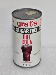 Vintage Grafs Sugar Free Diet Cola Juice Tab Straight Steel Soda Pop Can - Picture 1 of 6
