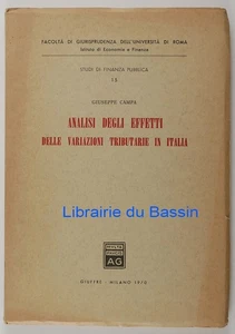 Analyse der Auswirkungen von Steuerschwankungen in Italien Giuseppe Campa 1970 - Bild 1 von 6