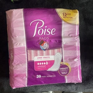 Poise Fresh Protection Pads Level 5 Maximum Long 39 Feminine Pads - Zerrissen Paket - Bild 1 von 2