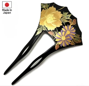 Traditional Kyoto Kanzashi Hair Accessory Gold Maki-e Mother-of-pearl inlay B583 - Picture 1 of 7