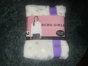 BCBG Plush Hoodie And Lined Leggings Girls XS 5/6 Sparkle And Shine Cozy Soft - Picture 1 of 3